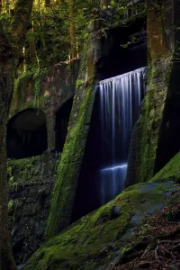 Hydroelectric power station, waterfall