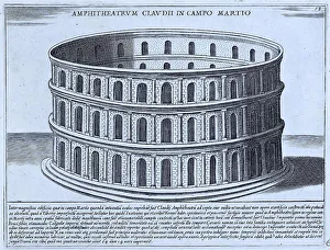 Hypothetical reconstruction of the amphitheatre of Claudius in Rome