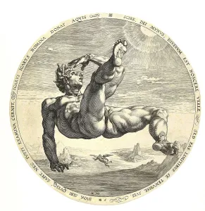 Icarus or Ikaros falls from the sky after his flight experiment fails