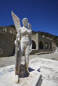 Icarus monument at the harbour of Agia Galini