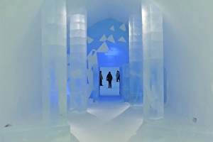 Category Scandinavia Prints: Ice art, entrance, pillars of ice in the church