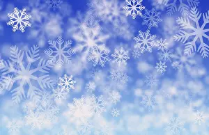 Ice crystals, blue background