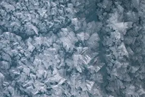 Ice crystals on glacier wall, glacier cave