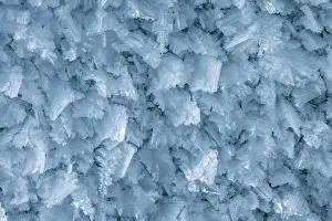 Ice crystals on glacier wall, glacier cave