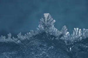 Ice crystals on glacier wall, glacier cave
