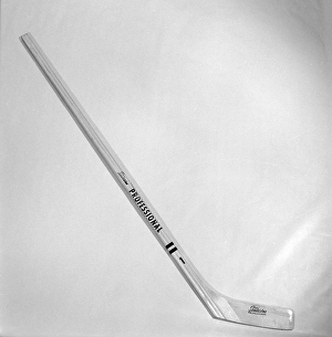Ice hockey in the 1960s. Detail of the popular ice hockey ice hockey stick used by players in this decade