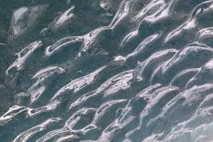Ice structure in a glacier cave