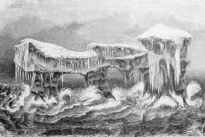 Iceberg in a roaring sea, Arctic