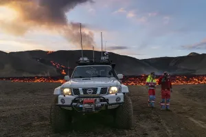 Icelandic rangers secure volcanic zone and lava field