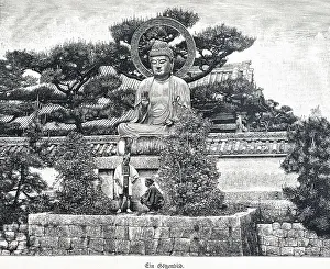 Idol in a garden, Tokyo, Japan
