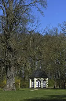 Idyllic garden pavilion in the castle garden of Dreiluetzow Castle
