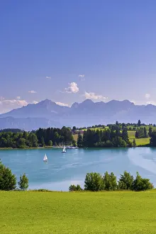 An idyllic lake with sailing boats