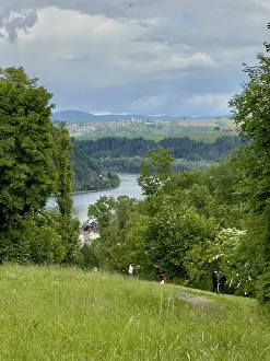 An idyllic landscape with a river