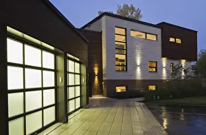 Illuminated two car garage