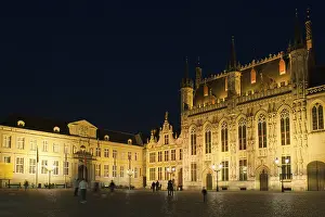 Illuminated Castle Square at night