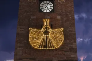 Illuminated Christmas angel on the White Tower