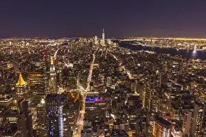 Illuminated Cityscape of Manhattan