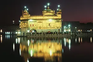 Illuminated Golden Temple in Amritsar