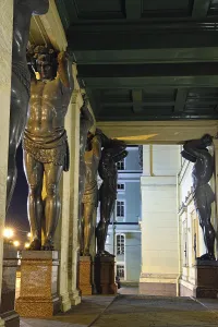 Illuminated New Hermitage building in St-Petersburg