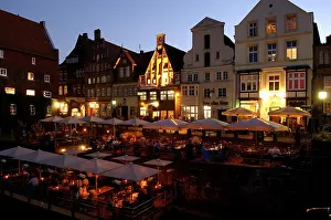Illuminated pubs in the evening on the Stint