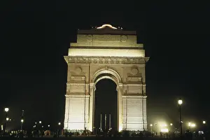 Illuminated structure of India Gate