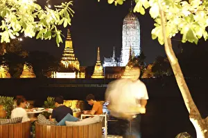 Illuminated towers of Wat Phuttaisawan
