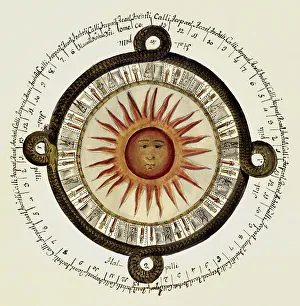 Illustration depicting an ancient Mexican calendar by Antonio de Leon y Gama