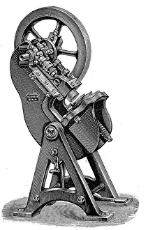 Illustration of the flywheel eccentric press by Hugo Dudeck in Berlin