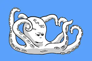 An illustration of a funny sweet octopus