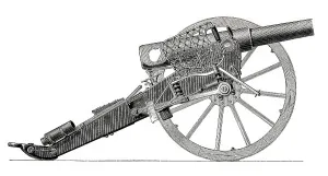 Illustration, German field artillery cannon