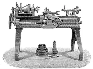 Illustration of a lathe for taps by J
