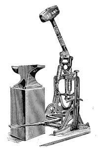 Illustration of a sledge hammer with foot control