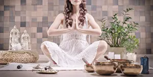 Image of an adult woman in yoga place