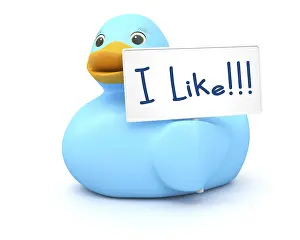 An image of a sweet blue ducky with I like sign