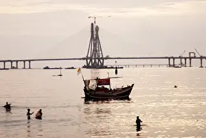 Category Historic EN Prints: Immersion ceremony of lord ganesh elephant headed god at Mahim beach