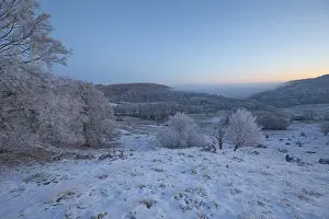 An impressive winter landscape on Randecker Maar near Ochsenwang