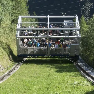 Inclined lift to the high mountain reservoirs