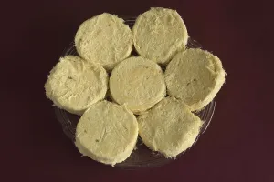 Indian dessert soan papdi in plate