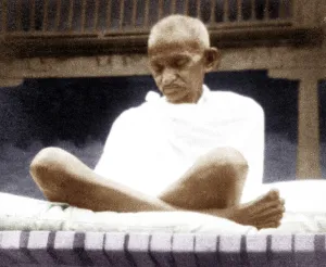 Indian freedom fighters, mahatma gandhi at prayer meeting, india, asia, 1929