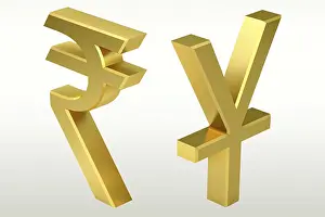 Indian rupee and japanese, yen, india, asia