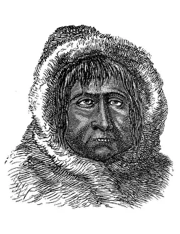 Indians, here an Eskimo man, Inuit