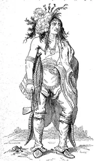 Indians of the Iroquois tribe in war costume