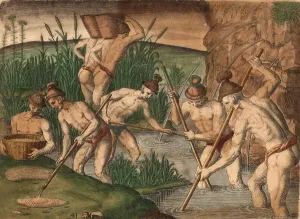 Indians in North America, Native Americans digging for gold