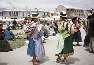 Indigenous population, Huancayo, Peru, South America around 1962 Girl in Sunday clothes, South America