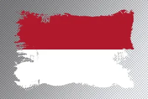 Indonesia flag brush stroke, national flag on transparent background