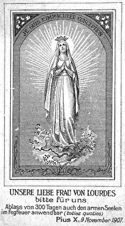 Indulgence picture with the image of Our Lady of Lordes