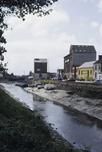 Industrial building on the quay of the River Yeo, Barnstaple, North Devon, England, Great Britain 1970s