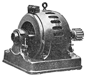Industrial transformer. Illustration of the 19th century