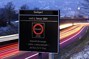 Information board, ban on driving diesel vehicles from Euro5/V free