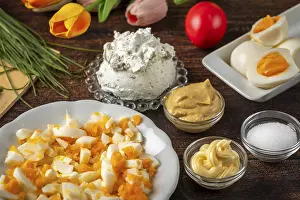 Ingredients for egg cream, such as cream cheese